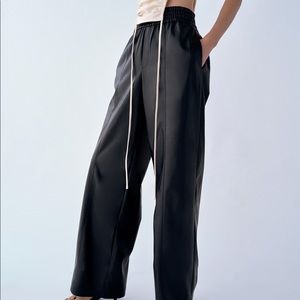 Zara Faux Leather Wide Leg Trousers XS